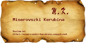 Miserovszki Kerubina névjegykártya